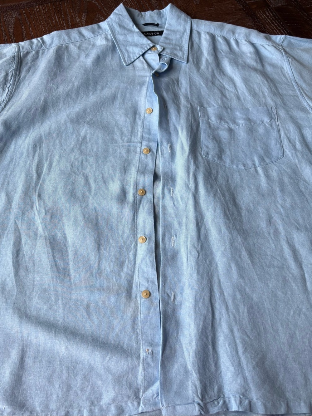Nautica Light Blue Casual Button-Down Shirt